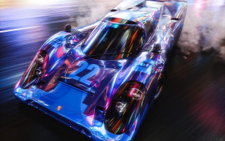 Blue racecar number smoke motionblur - a blue race car free wallpaper