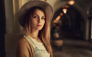 Woman hat portrait bokeh elina - a hat free wallpaper for desktop