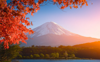 Mountain lake autumn leaves ukiyo - japan aimitsu free wallpaper