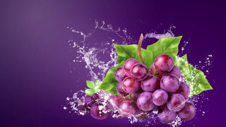 Grapes leaves water splash purple - a bunch of grapes free wallpaper
