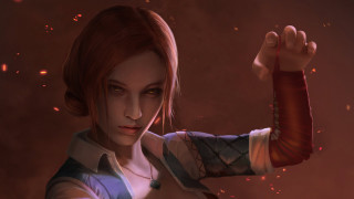 Woman fist video game red - a fist free wallpaper