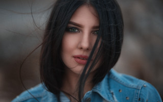 Elina karimova long hair denim - the wind free wallpaper