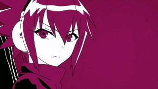 Anime girl pinkhair purple scarf - shirt free wallpaper for desktop