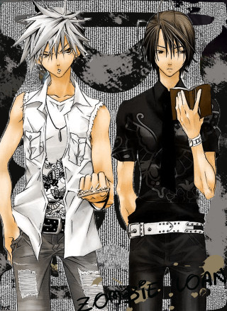 Anime couple characters standing hands - their hands in free wallpaper