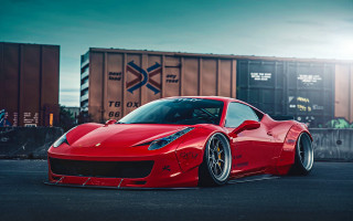 Red sports car train track 2 - a train car free wallpaper