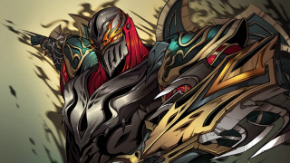 Robot helmet glowing armor sword - a black body free wallpaper