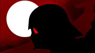 Red eyes silhouette moon torii - a black head free wallpaper