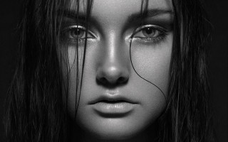 Woman longhair blackwhite face eyes - ben thompson free wallpaper