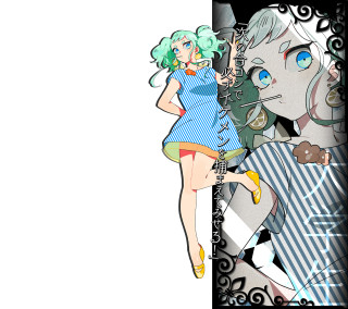 Woman blue shirt yellow shoes - a white hair free wallpaper for tablet