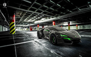 Car neon parking garage green - a parking garage free wallpaper for desktop