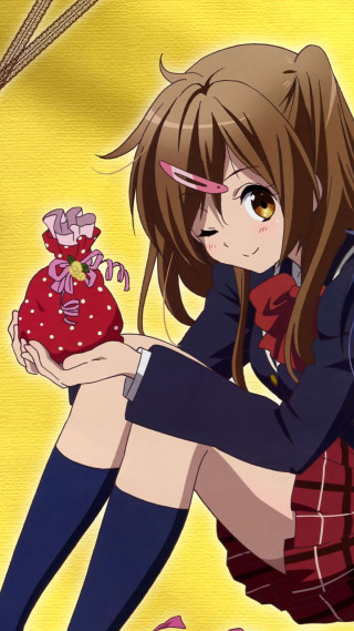 Girl school uniform red bag - head free wallpaper for mobile