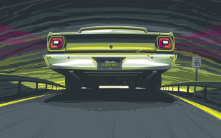 Car road sky yellow line - edward hopper and james gilleard free wallpaper