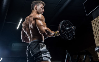 Muscular man bench press brick - muscular free wallpaper