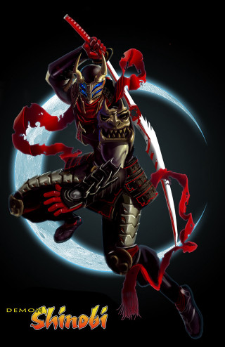 Shindii character running sword moon - game art free wallpaper for mobile
