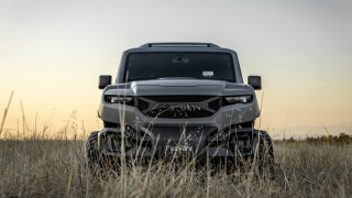 Grey truck field tall grass - hard surface free wallpaper for desktop