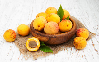 Wooden bowl fruit leaf table - fruit free wallpaper