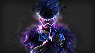 Masked sword wearer purple design - shock art free wallpaper