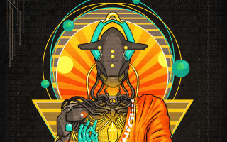 Strange face cyberpunk android helmet - a strange face free wallpaper