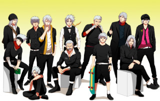 Diverse group skateboarders outfits hair - white hair free wallpaper