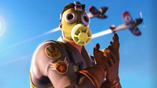 Cartoon gasmask gun plane sky - a plane in the sky free wallpaper