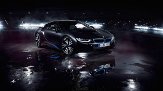 Black car blue lights futuristic - a black floor free wallpaper