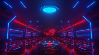 Futuristic tunnel neon lights circular - circular free wallpaper