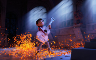 Cartoon character guitar fire smoke - fire and smoke free wallpaper