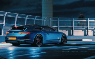 Blue sports car night street 2 - unreal engine free wallpaper for desktop
