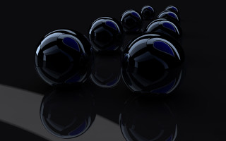 Black balls reflection beeple raytrace - below free wallpaper