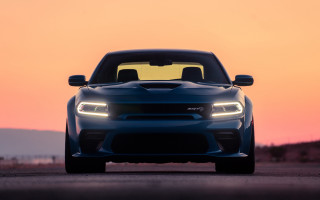 Blue dodge charger sunset hood - sinister free wallpaper