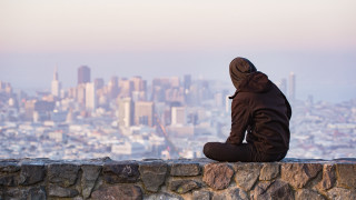 City skyline hooded sitter ruins - a hoodie free wallpaper