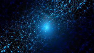 Blue dots lines light fireworks - complexity free wallpaper for desktop