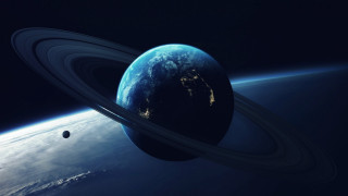 Planet ring sky sunset moon 2 - a planet free wallpaper