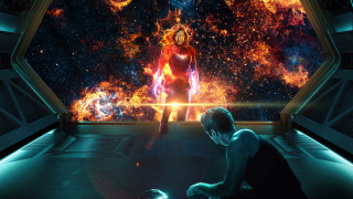 Man kneeling space scene fireworks - a firework free wallpaper