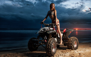 Woman beach sunset motorcycle tattoo - the beach free wallpaper for desktop