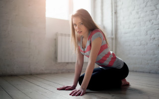 Anna hotchkis brick wall portrait - the floor in a room free wallpaper