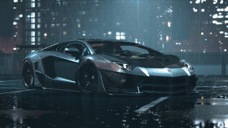 Car parking lot rain night - the building free wallpaper