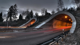 Highway tunnel night long exposure - photography free wallpaper