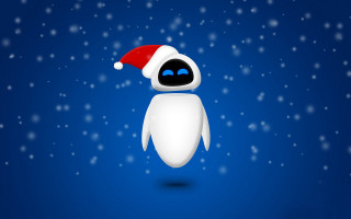 White penguin red santa hat - david imms free wallpaper