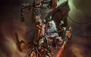 Man sword demon fantasy warhammer - alex horley free wallpaper