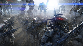 Field robots suits battle cinematic - a group of robots free wallpaper