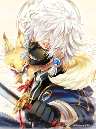 Man white hair black outfit 4 - his head free wallpaper for mobile