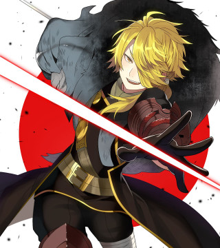 Man yellow black sword red - a red circle free wallpaper for tablet