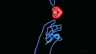 Hand red blue object dark - a hand holding free wallpaper