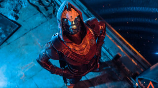 Man suit blue light space - mass effect free wallpaper