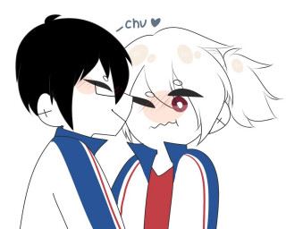 Anime couple white background blue - chippy free wallpaper for desktop