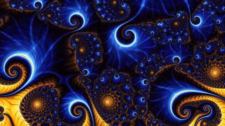 Blue yellow swirls fractals glowing - swirl pattern free wallpaper