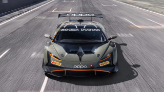 Grey orange sports car road - a number free wallpaper for desktop