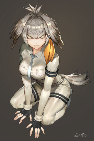 Woman white outfit cat tail - fullbody free wallpaper