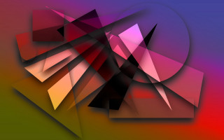 Colorful abstract circular center geometric - triadic color scheme free wallpaper